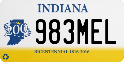 IN license plate 983MEL