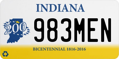 IN license plate 983MEN
