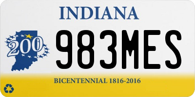 IN license plate 983MES