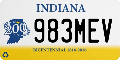 IN license plate 983MEV