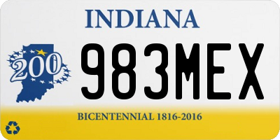 IN license plate 983MEX