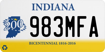IN license plate 983MFA