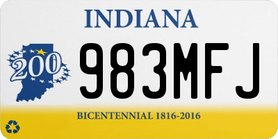 IN license plate 983MFJ