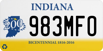 IN license plate 983MFO