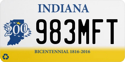 IN license plate 983MFT