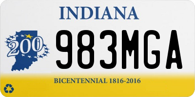 IN license plate 983MGA