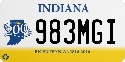 IN license plate 983MGI