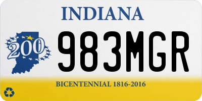 IN license plate 983MGR