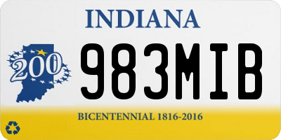 IN license plate 983MIB