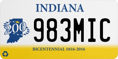 IN license plate 983MIC