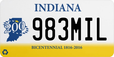 IN license plate 983MIL