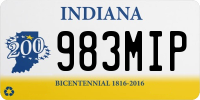 IN license plate 983MIP