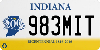 IN license plate 983MIT