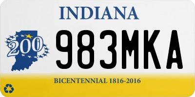 IN license plate 983MKA