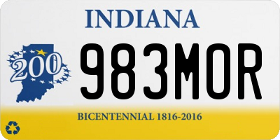 IN license plate 983MOR