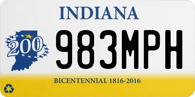 IN license plate 983MPH