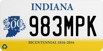 IN license plate 983MPK