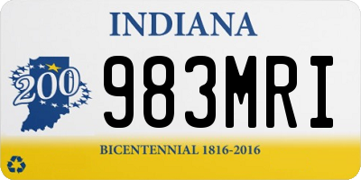IN license plate 983MRI