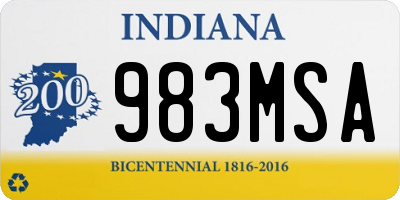 IN license plate 983MSA