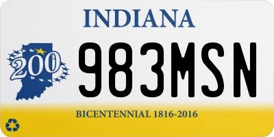 IN license plate 983MSN