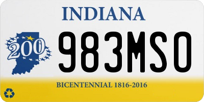 IN license plate 983MSO