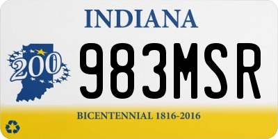 IN license plate 983MSR