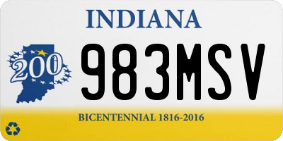 IN license plate 983MSV