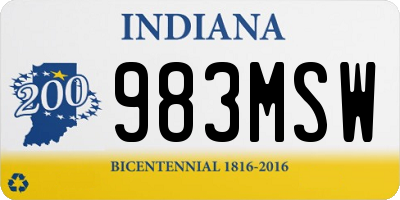 IN license plate 983MSW