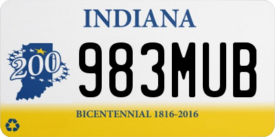 IN license plate 983MUB