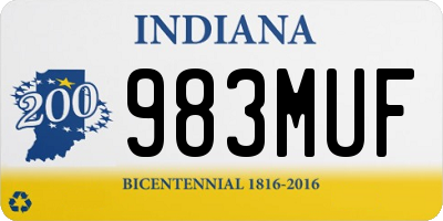 IN license plate 983MUF