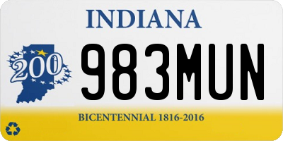 IN license plate 983MUN