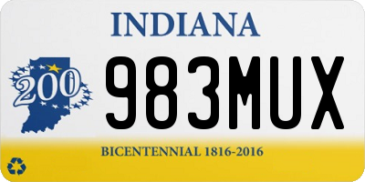 IN license plate 983MUX