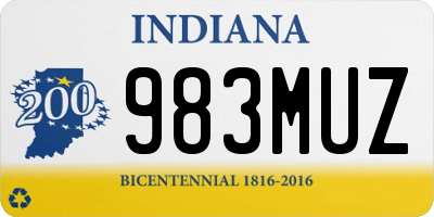 IN license plate 983MUZ