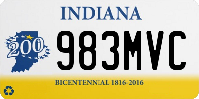 IN license plate 983MVC