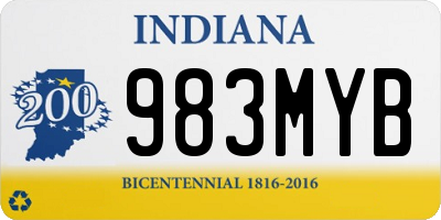 IN license plate 983MYB