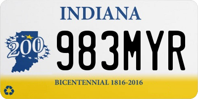 IN license plate 983MYR