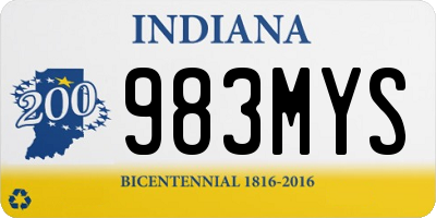 IN license plate 983MYS