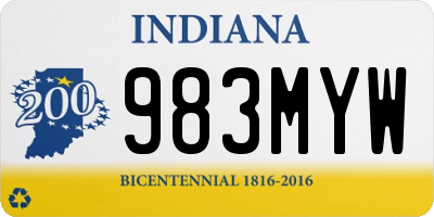 IN license plate 983MYW