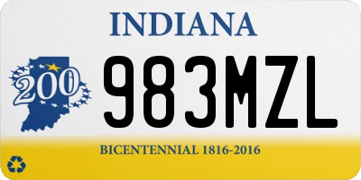 IN license plate 983MZL