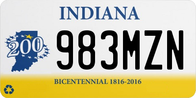 IN license plate 983MZN