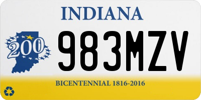 IN license plate 983MZV