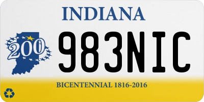 IN license plate 983NIC