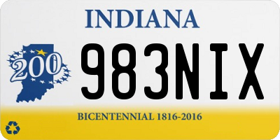 IN license plate 983NIX