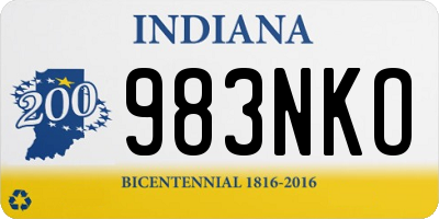 IN license plate 983NKO