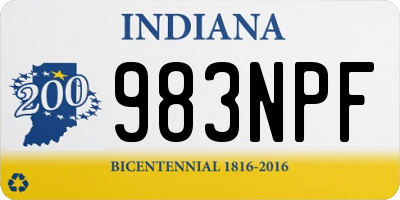 IN license plate 983NPF