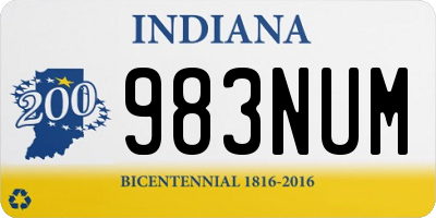 IN license plate 983NUM
