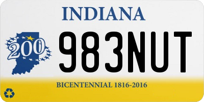 IN license plate 983NUT
