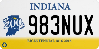 IN license plate 983NUX