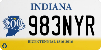 IN license plate 983NYR