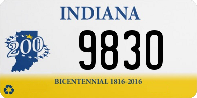 IN license plate 983O